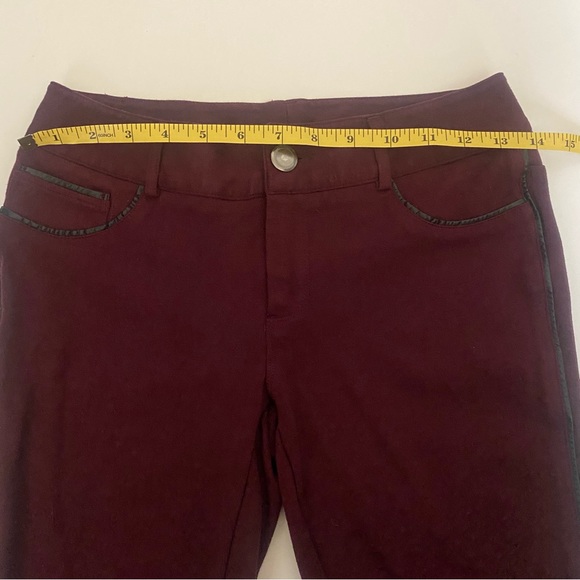 Maurices Burgundy Ponte Stretch Knit Skinny Pants Small - Picture 12 of 14